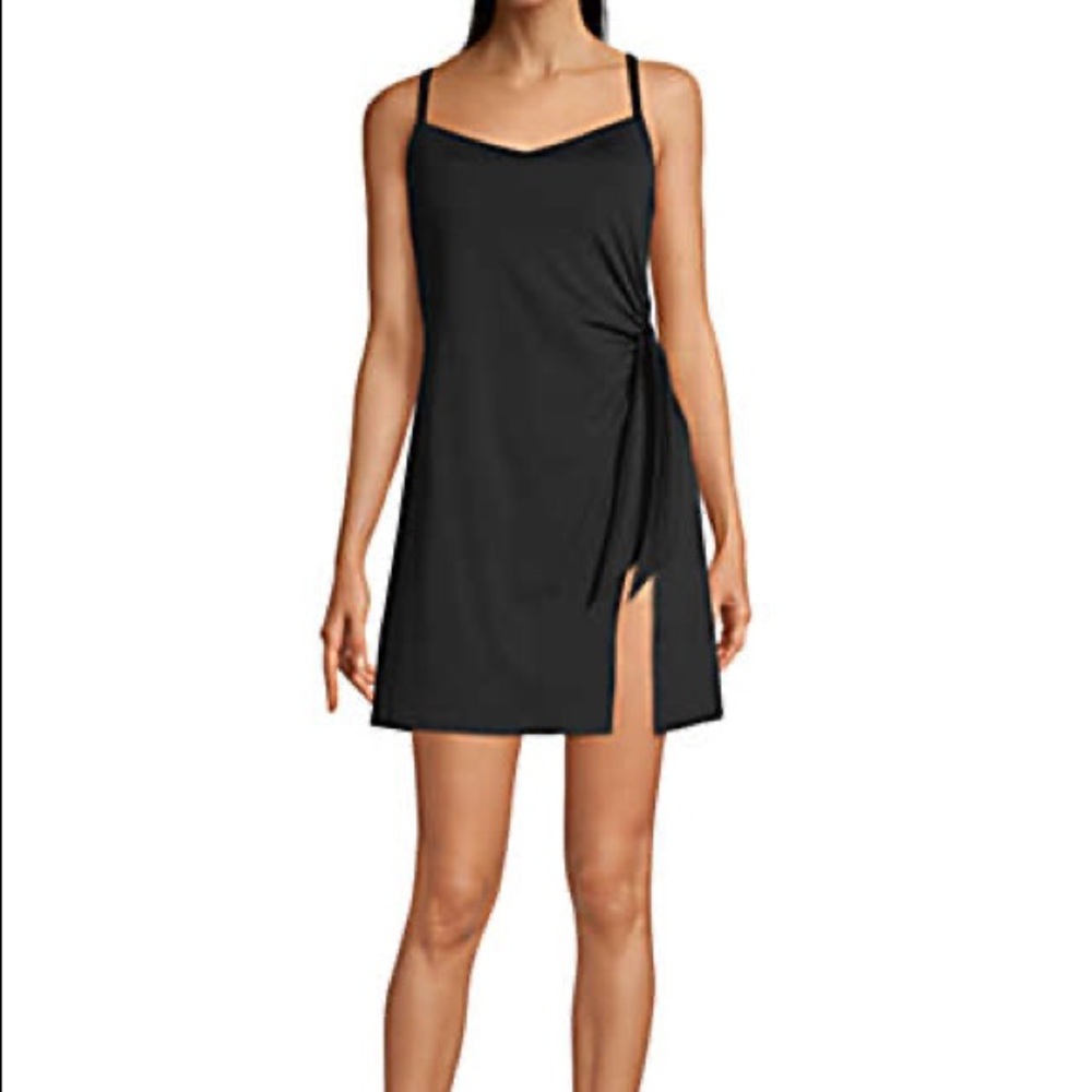 New Land’s End Regular size tie sweetheart swimsuit one piece black Various